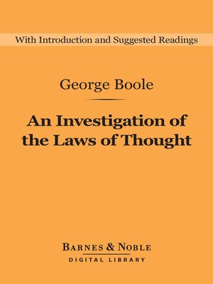 cover image of An Investigation of the Laws of Thought